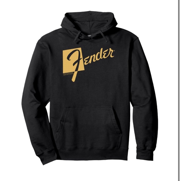 NWOT Fender Retro Logo Black & Hold Hoodie Sweatshirt - Picture 1 of 2